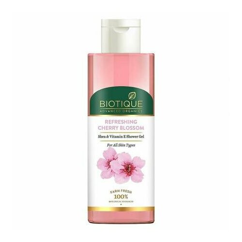 Biotique Advanced Organics Refreshing Cherry Blossom Shea & Vitamin E Shower Gel Восстанавливающий гель для душа с вишневым цветком, маслом ши и витамином Е 200мл