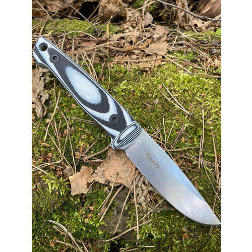 фото Нож туристический kizlyar supreme santi (g10) aus8, stonewash, кожаные ножны