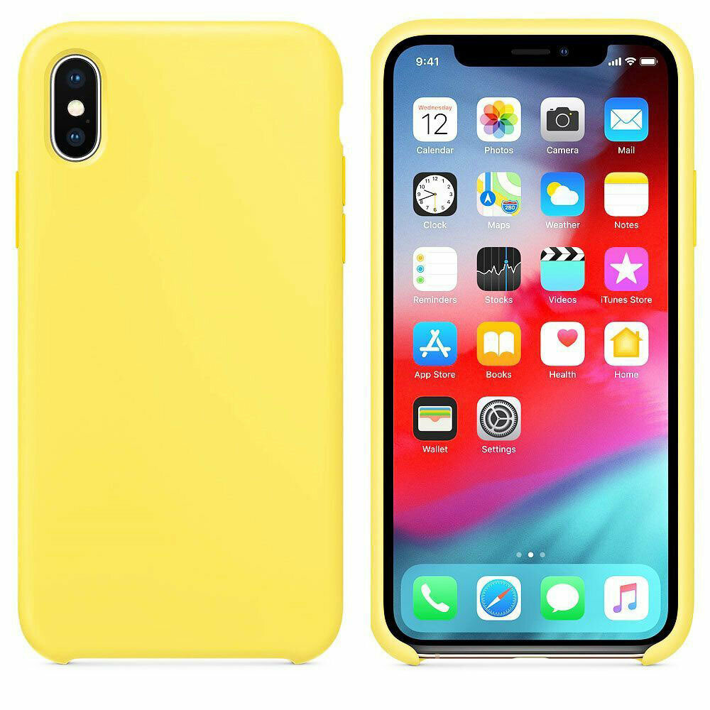 Чехол для iPhone XS Max, G-Net Silicon Case, желтый