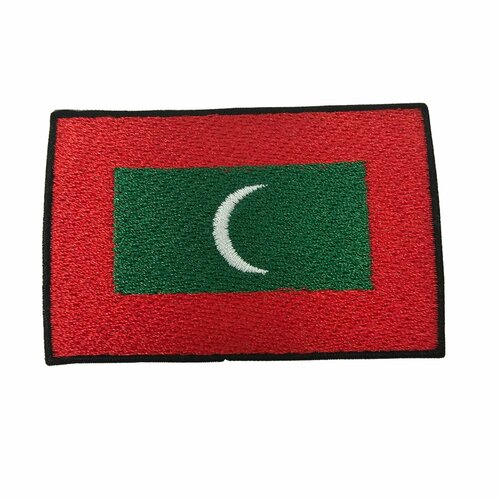 Нашивка шеврон патч, Флаг Мальдив , размер 80x55 мм