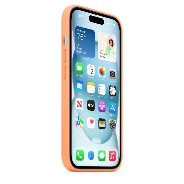 Чехол оригинальный Apple для Iphone 15 Silicone Case - Orange Sorbet - фото №3