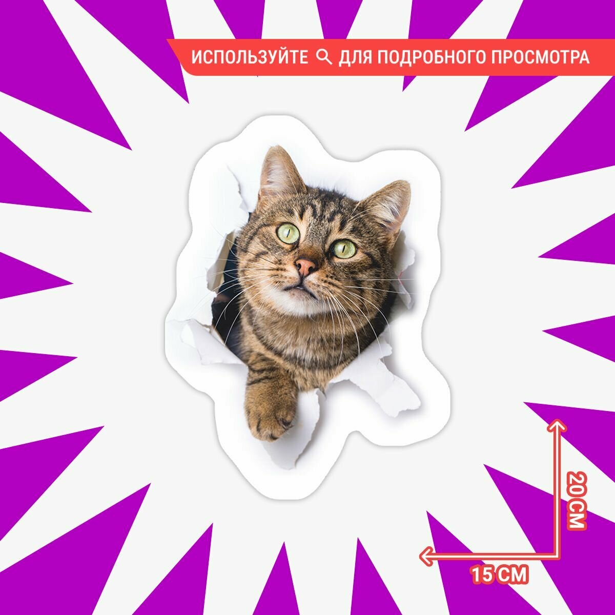 Наклейки на холодильник смешной кот — фото 1