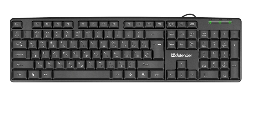 Клавиатура Defender проводная Element HB-520 USB black (Черный)