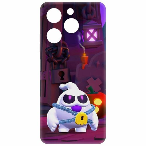 Чехол-накладка Krutoff Soft Case Brawl Stars - Призрак Скуик для ITEL A70 черный чехол накладка krutoff soft case brawl stars призрак скуик для itel vision 5 черный