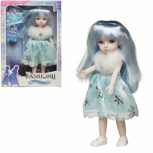 Кукла Junfa Зимняя принцесса, 22 см, в голубом платье, в коробке