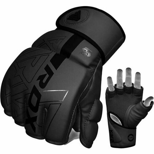 Перчатки для ММА RDX Grappling F6 M черный матовый перчатки тренировочные rdx grappling f6 xl черный белый матовый