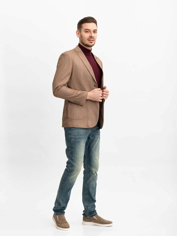 Пиджак Ruf Mark, размер 48, бежевый, коричневый