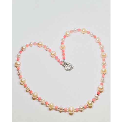 Колье Жемчуг, жемчуг барочный, коралл, длина 51 см