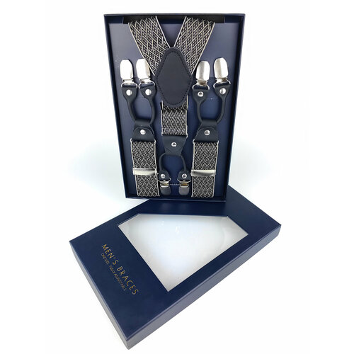 фото Подтяжки gregorini, размер 115, серебряный, черный