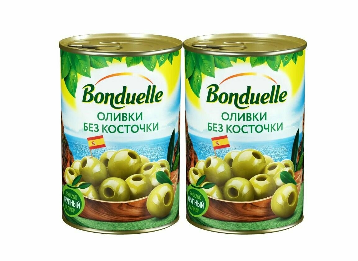 Bonduelle Оливки Без косточки, 300 г, 2 шт