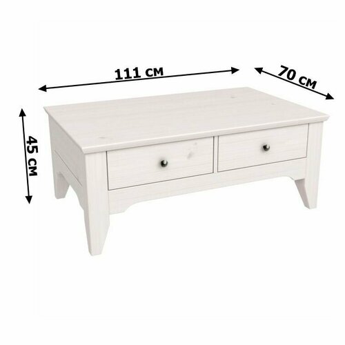 Стол журнальный Бейли Белый воск 111х70х45 см 16731₽