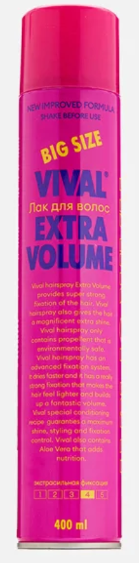 VIVAL, Лак для волос, Extra Volume, 400 мл