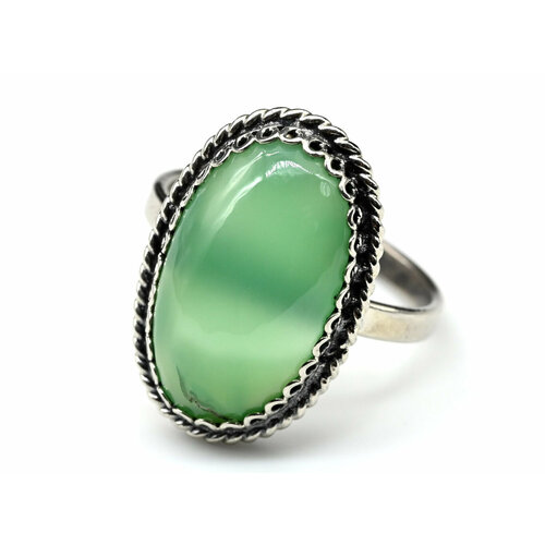 Кольцо, хризопраз, размер 16.5, зеленый