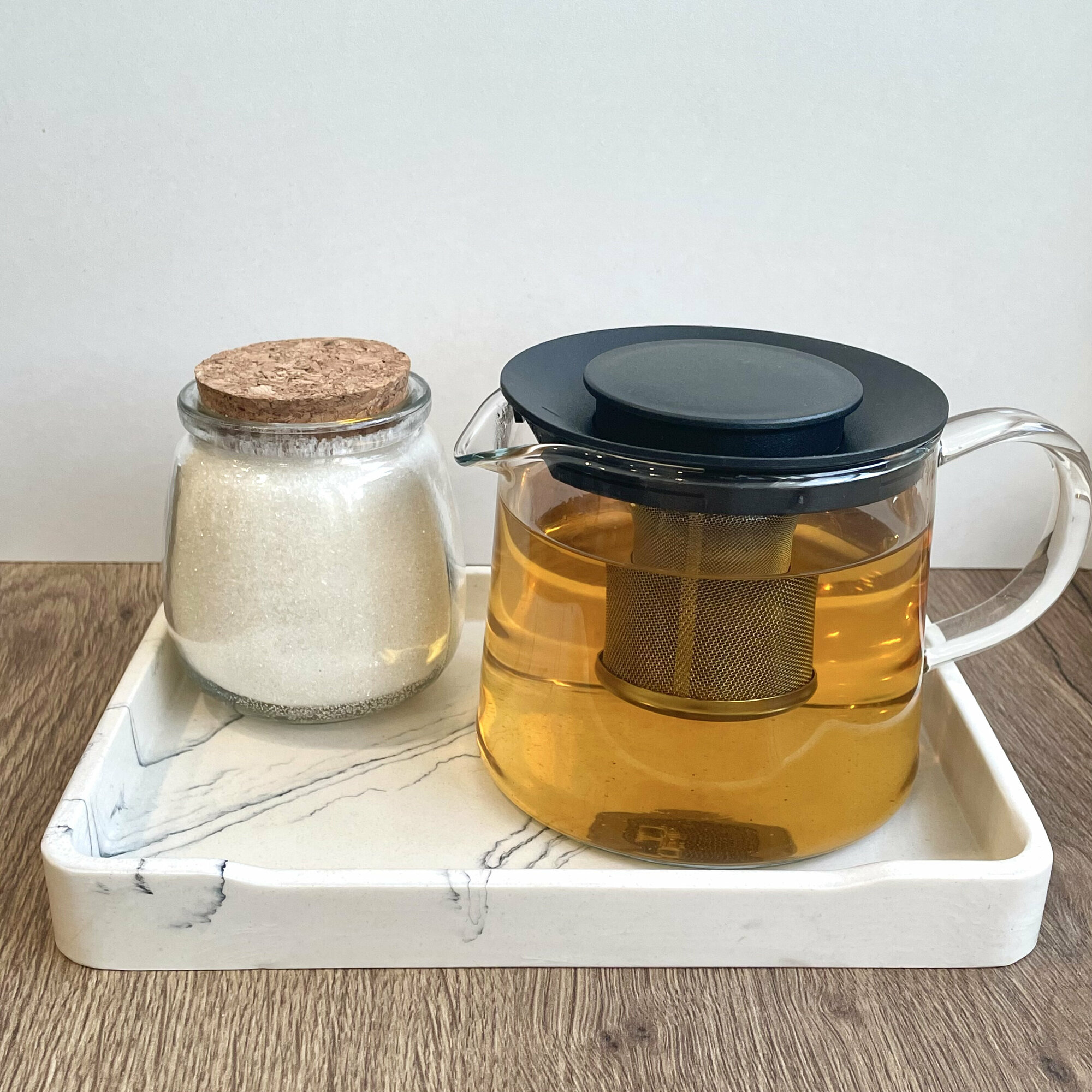 Картинки Поднос/подставка Haifisch из искусственного камня, 22х16 см, белый мрамор