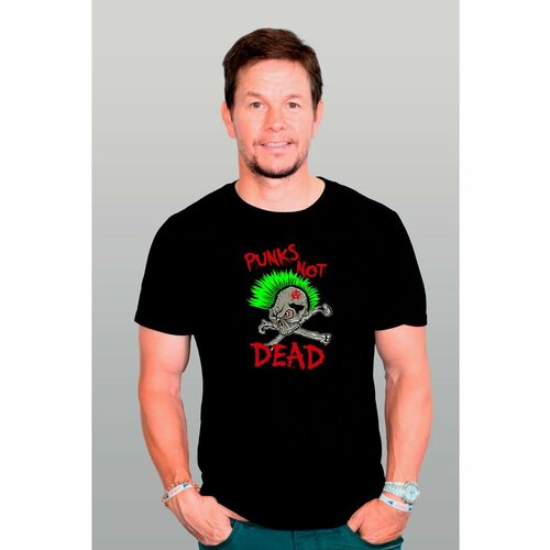 фото Футболка punks not dead, размер xxxl, черный zerosell