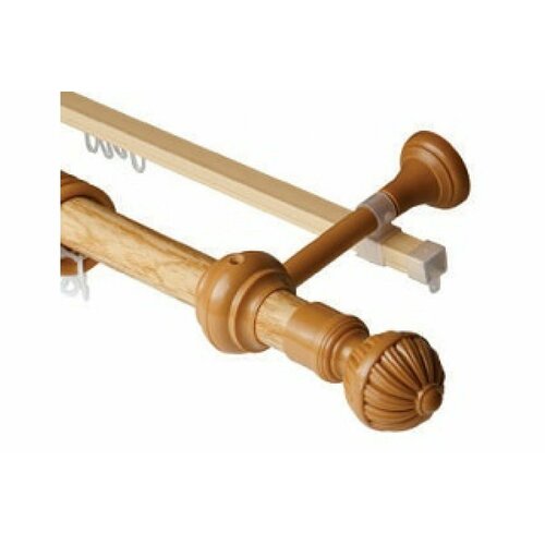 Волшебная палочка Карниз круглый 2х ряд Металл Византия d28мм 1,2 м Светлый дуб УТ000071385