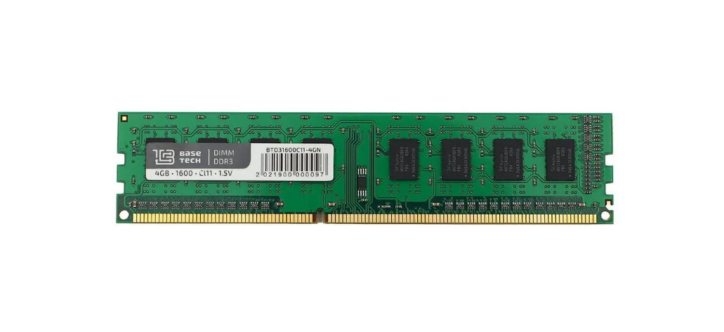 Оперативная память BaseTech DIMM DDR3 4Гб(1600МГц CL11 BTD31600C11-4GN)