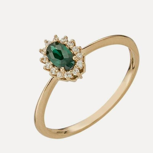 Изображение товара Кольцо, красное золото, 585 проба, изумруд