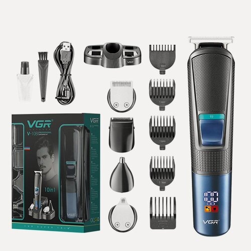 Изображение товара Профессиональная машинка для стрижки волос / 10 В 1 / Триммер для бороды и усов