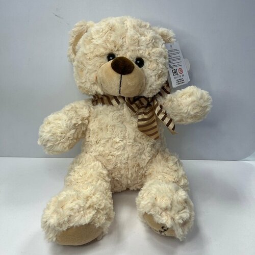 Mягкая игрушка Медведь плюшевый с бантом каракулевый