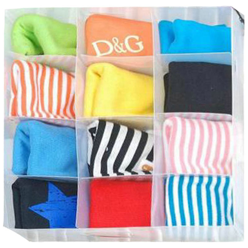 фото Коробка для белья с 12 ячейками, складная, 30х30х10см, пластик, цвет белый