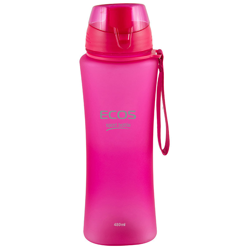 Бутылка для воды, спортивная, объем 480 мл, Размер 7,3 х 20,5см, цвет розовый