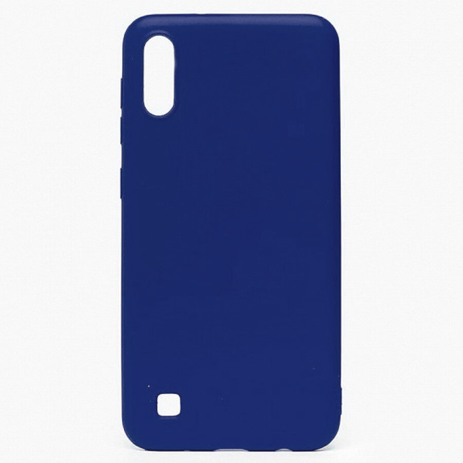 Силиконовая накладка тонкая для Samsung A01 темно-синий