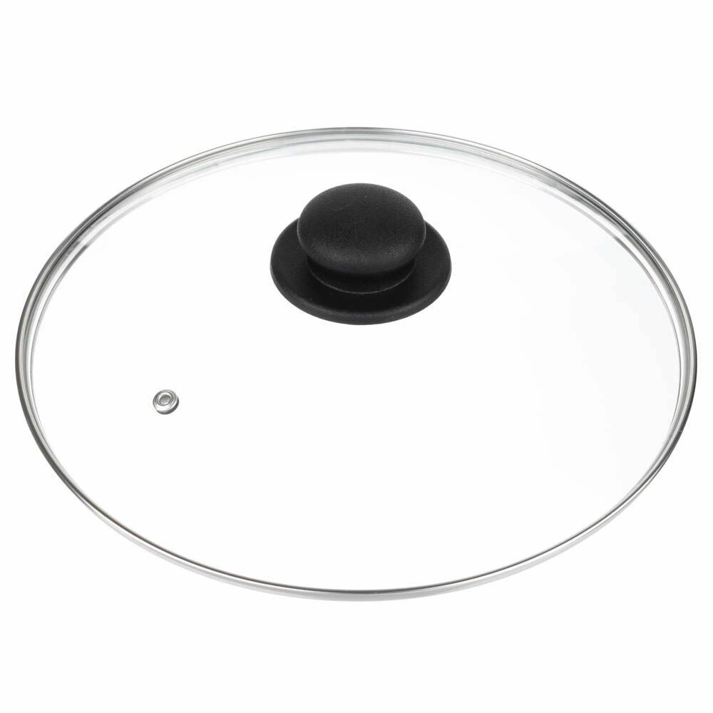 Крышка для сковороды d. 28 см, стеклянная, с металлическим ободком