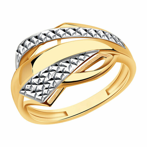 фото Кольцо diamant online, золото, 585 проба, размер 17.5, золотой