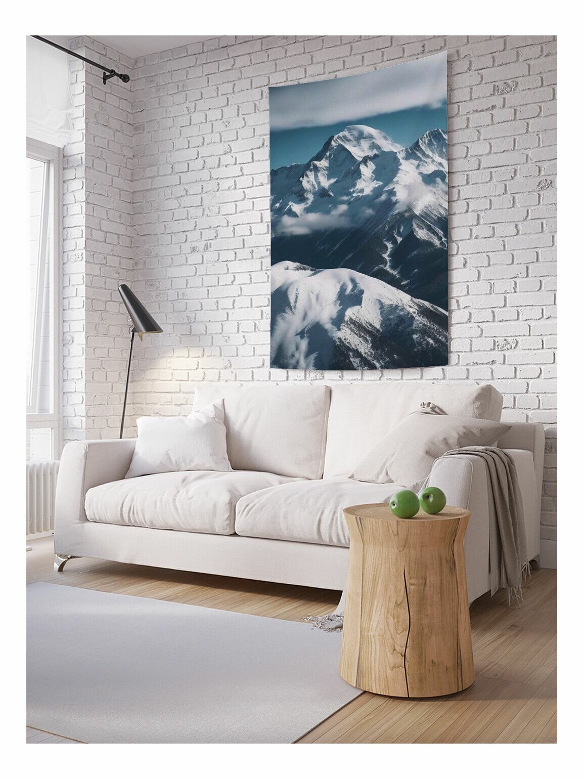 Вертикальное фотопанно на стену JoyArty "Снежные горы", из ткани, 150х200 см, серия Мужские праздники