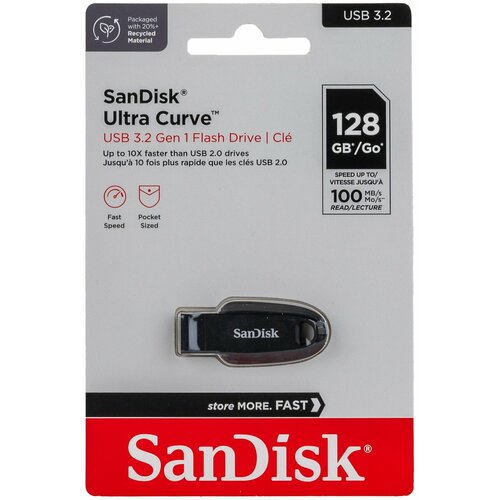 Флеш-накопитель (флэшка) SanDisk USB 3.2 128 ГБ Flash drive Ultra Curve