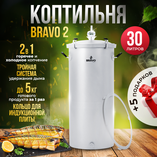 Коптильня Bravo 2 30 л для горячего копчения коптильня геликон bravo 20 л