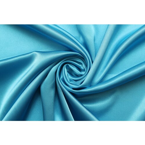 Ткань Атлас-стрейч голубовато-бирюзовый, ш145см, 0,5 м