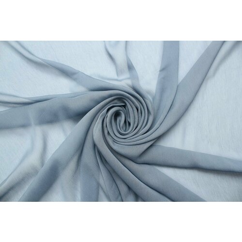 Ткань Шёлк-шифон-креш голубовато-серый, ш130см, 0,5 м