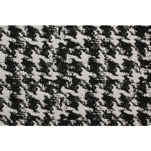 Ткань Жаккард чёрно-белый с узором Pied-de-Poule, 360 г/пм, ш144см, 0,5 м ткань жаккард стрейч pied de poule чёрно сиреневая гусиная лапка ш144см 0 5 м