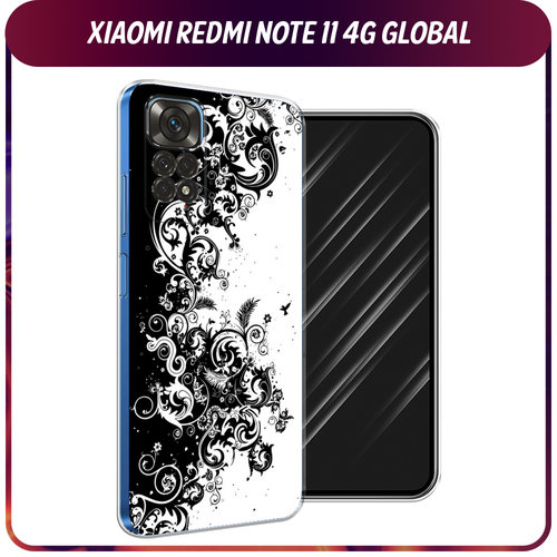 Силиконовый чехол на Xiaomi Redmi Note 11 4G Global/Redmi Note 11S / Редми Ноут 11 Global/11S Черно белый узор силиконовый чехол на xiaomi redmi note 11 4g global redmi note 11s редми ноут 11 global 11s розовые разводы рисунок