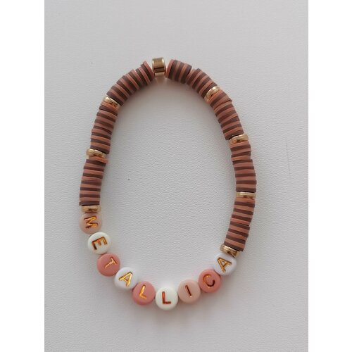 фото Плетеный браслет, золотой, розовый нет бренда