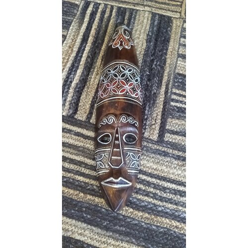 Маска-панно деревянная декоративная настенная 5015 см брелок в подарок 3950₽