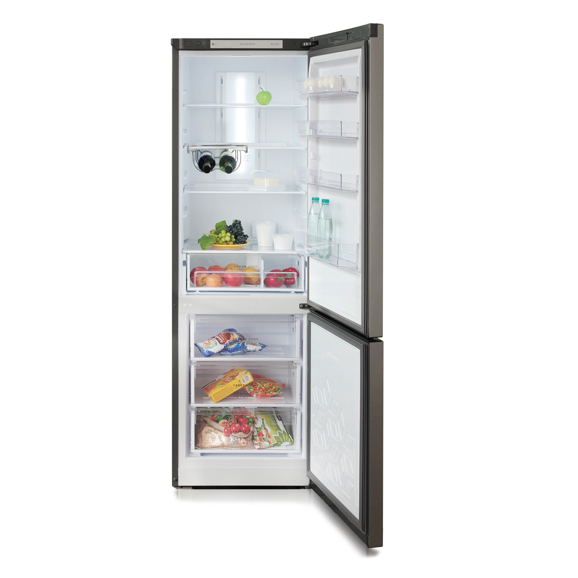 Холодильник БИРЮСА-I960NF нерж. (FNF, диспл, 190 см) - фотография № 3