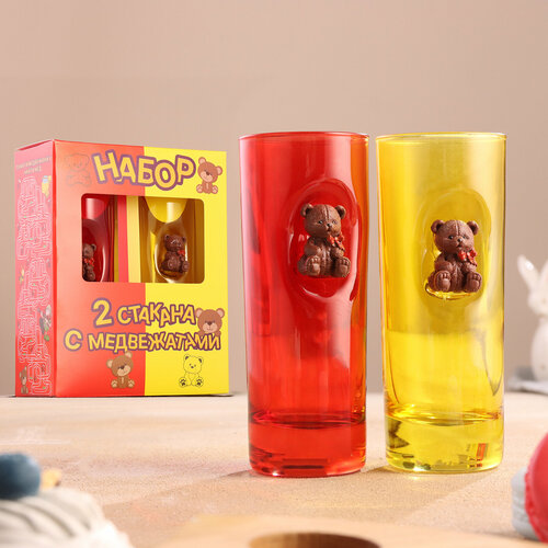 Набор 2 стакана с медвежатами 200 мл 1071₽