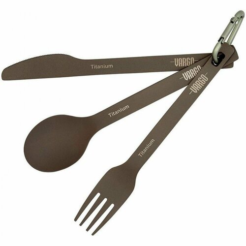 Туристический набор ложка-вилка-нож Vargo Spoon/Fork/Knife Set титановый инструмент для раскопок vargo