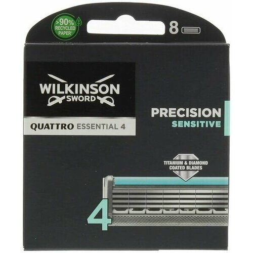 wilkinson sword quattro titanium sensitive сменные кассеты для бритвы 8 шт Кассеты Schick Wilkinson Quattro titanium (8 шт)