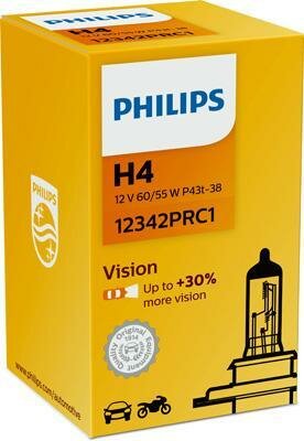 Лампа H4 (60/55W) P43t-38 Premium 12V 12342PR C1 36179760 philips 1шт