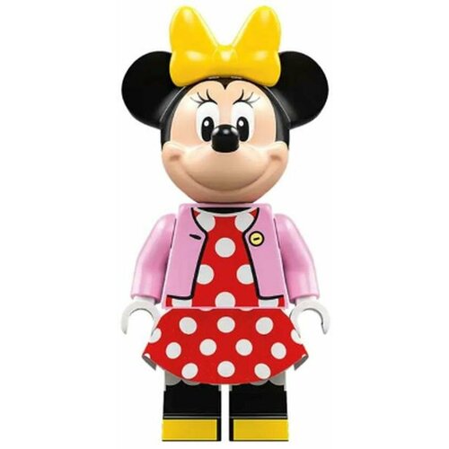 Минифигурка Лего Lego dis089 Minnie Mouse - Bright Pink Jacket, Red Polka Dot Dress, Yellow Bow polka dot tulle pink flower girl dresses kids long sleeves prom dress girl weddings celebrity dresses