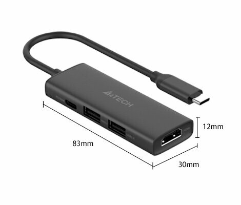 Разветвитель USB-C A4Tech DST-40C серый - фото №11