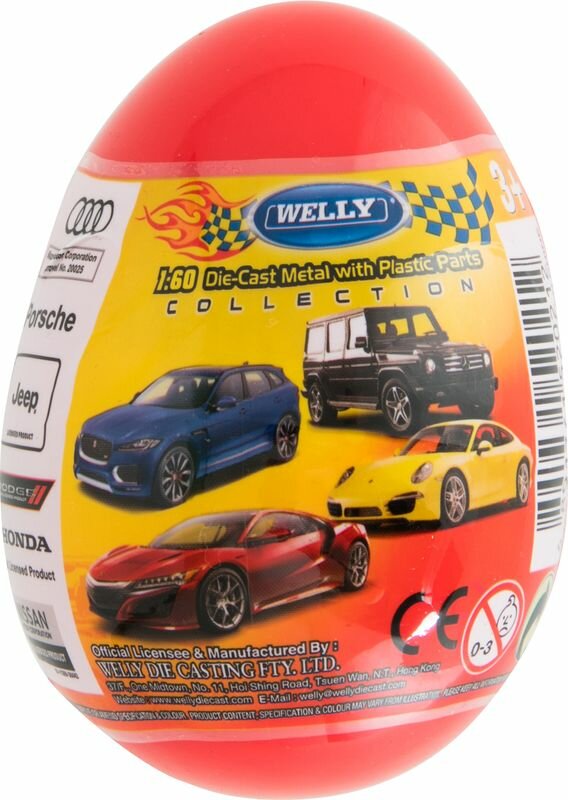 Игрушка Welly модель машины в яйце-сюрприз