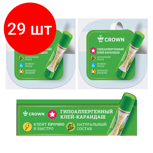 Комплект 29 шт, Набор 2 воблера+1 шелфтокер клей-карандаш Crown