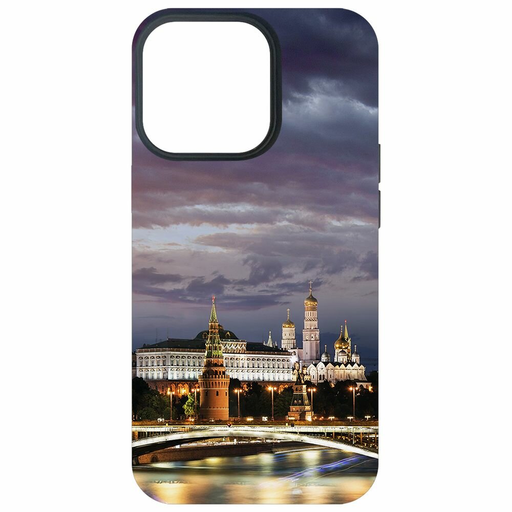Чехол-накладка Krutoff Soft Case Россия, Московский Кремль для iPhone 13 Pro черный