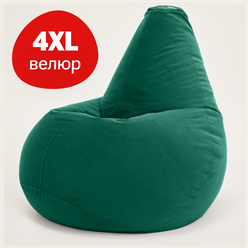 Bean Joy кресло-мешок Груша, размер ХXXXL, мебельный велюр, темный изумруд