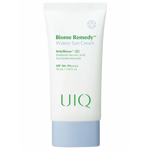 Легкий увлажняющий солнцезащитный крем с пробиотиками UIQ SPF50 Biome Remedy™ Watery Sun Cream 50 мл